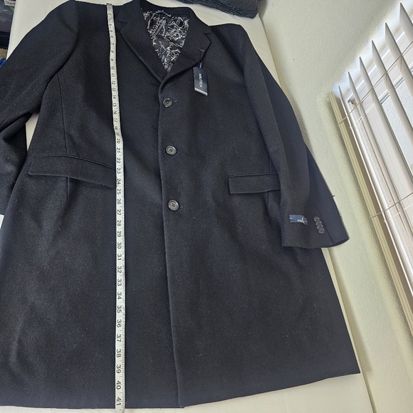 Nautica Batten Classic Fit Overcoat Jacket Wool Blend Black Size 48L NWT - Picture 15 of 16